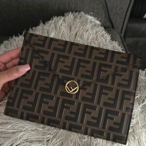 AUTHENTIC Fendi Diamonds Flat Pouch